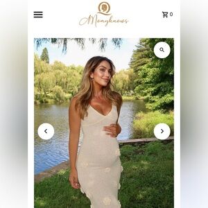 Moonhouse Elegant Cream Maxi Dress